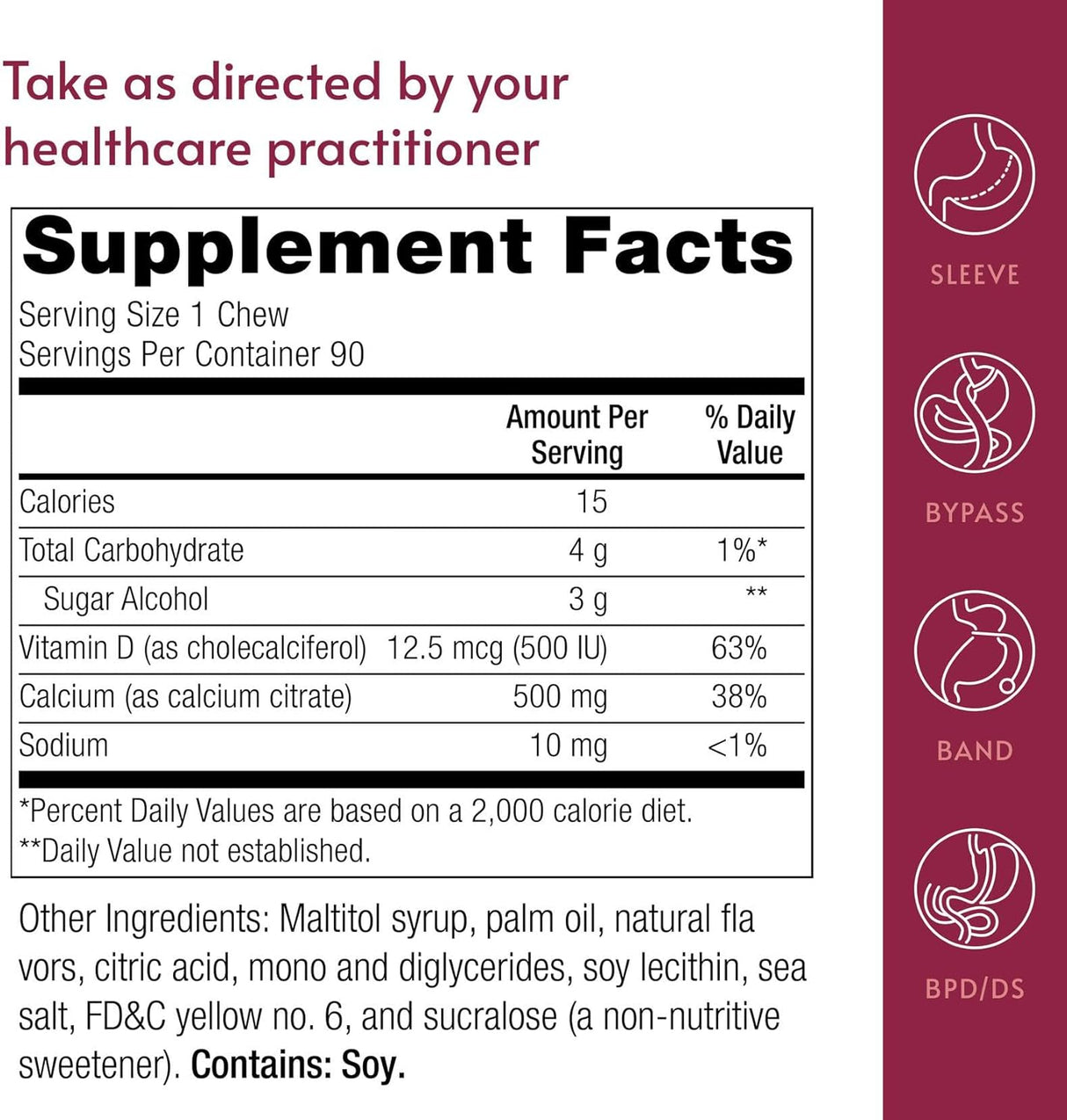Calcium Citrate Chewy Bites - 500 mg, 90 ct