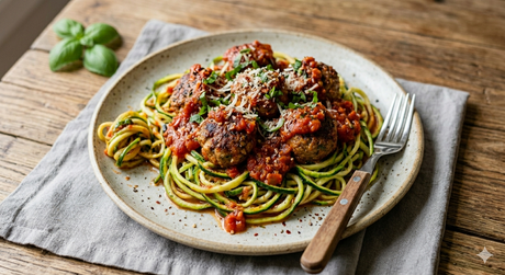 Low-Carb Spaghetti and Meatballs