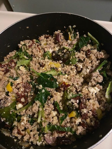 Greek Turkey & Cauliflower Rice Skillet