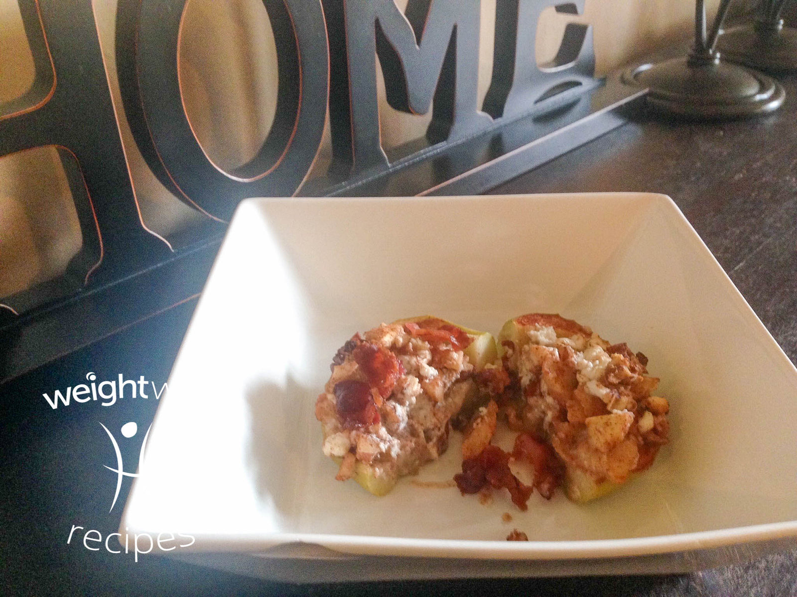 Bacon and Goat Cheese Stuffed Apple