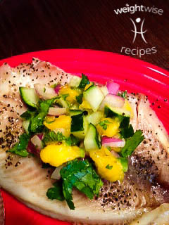 Baked Tilapia with Mango Salsa
