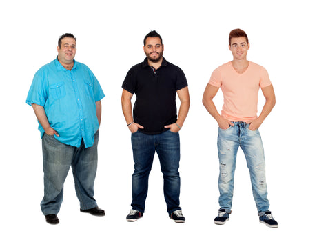 Three men of differing build