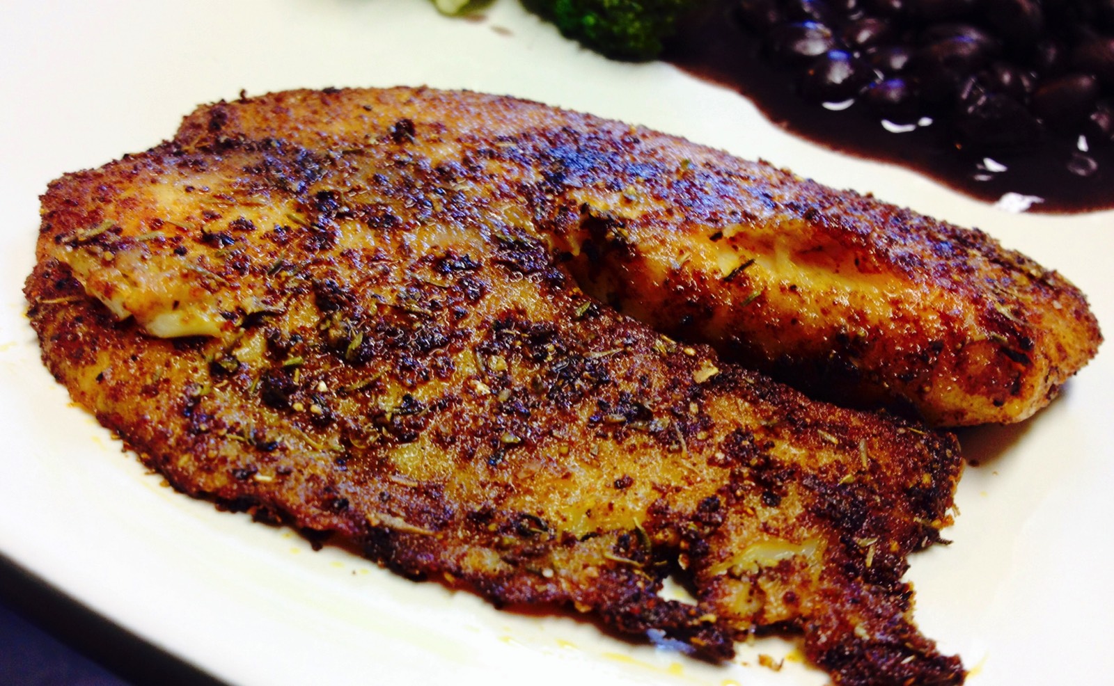 Blackened Tilapia with Lemon Garlic Yogurt Sauce