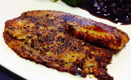 Blackened Tilapia with Lemon Garlic Yogurt Sauce