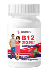 A bottle of Bariatric Pal B12 Quick Melt Tablets to help illustrate Best Vitamins to Take After Bariatric Surgery