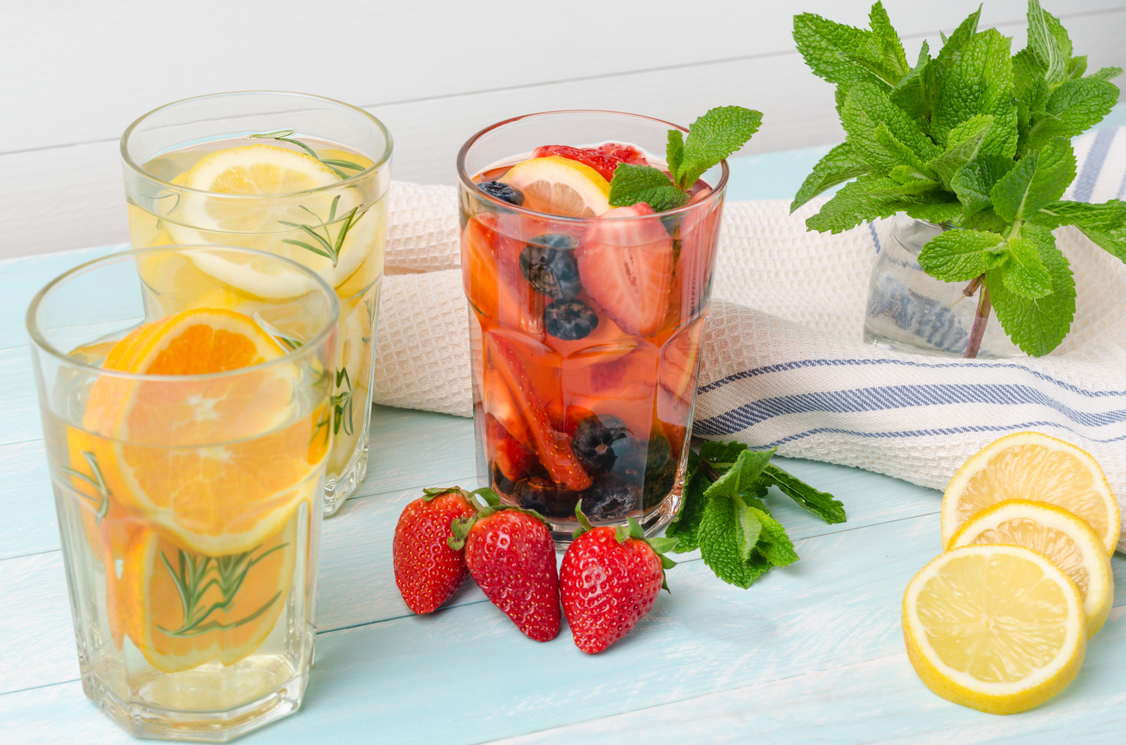 Detox fruit infused flavored water.