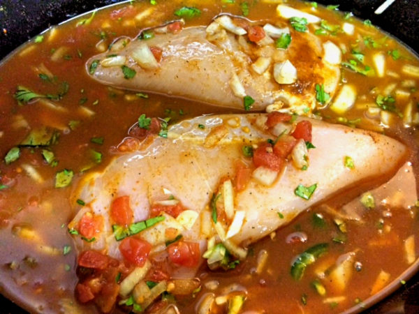 chicken and veggies in slow cooker