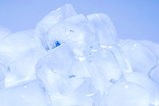 A pile of ice cubes to help illustrate cryotherpy benefits weight loss