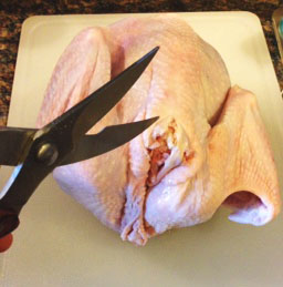cutting turkey