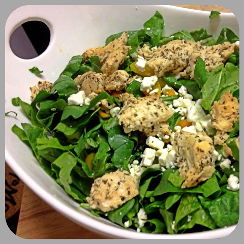 Spinach, Chicken, and Feta Salad