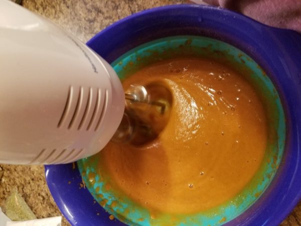 pumpkin pie mixing
