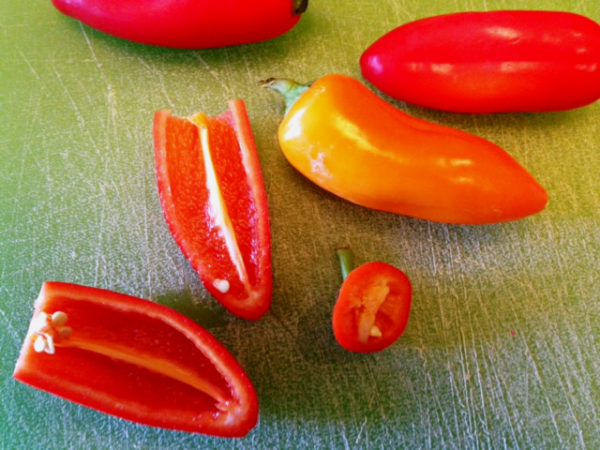 sliced peppers